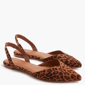 J.Crew Leopard Print Pointed Toe Slingback Flats Sandals – Women’s Size 7.5